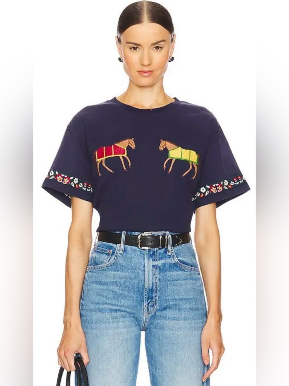 Found horse equine unisex t shirt in navy